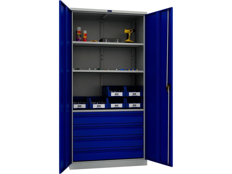 Шкаф металлический для хранения инструмента в мастерской