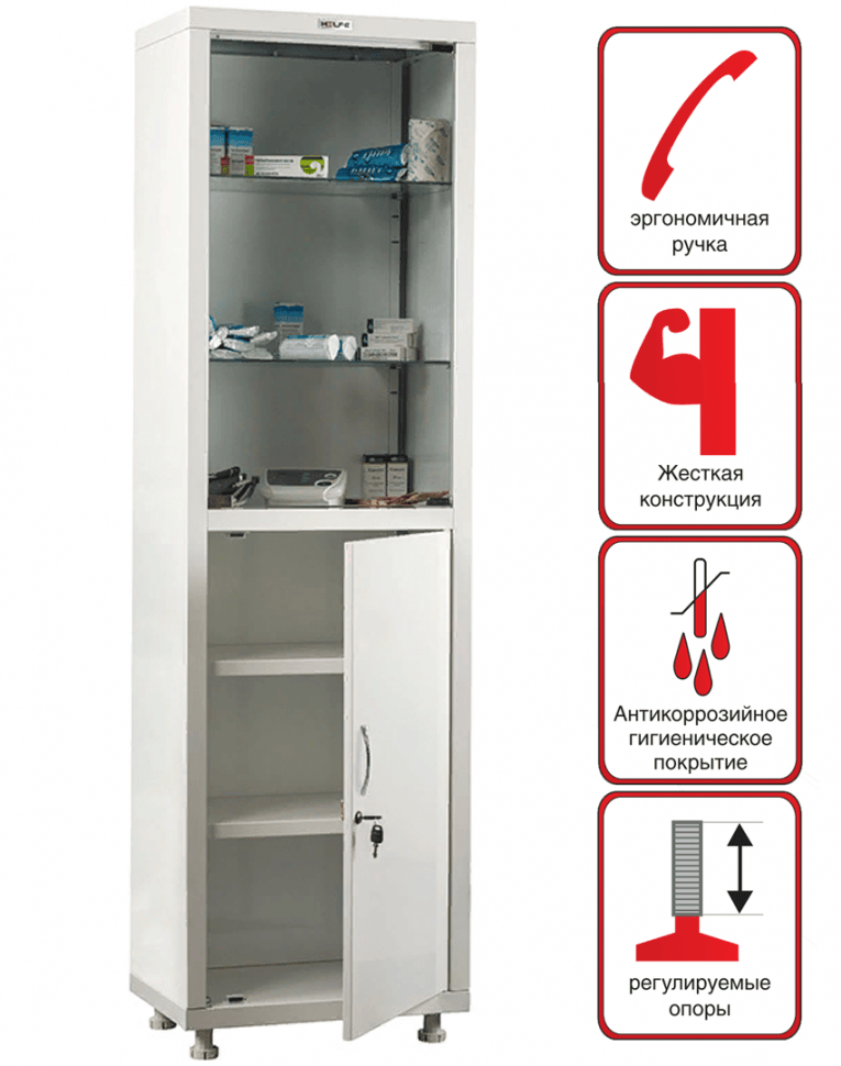 Медицинский шкаф HILFE МД 1 1650/SG Медицинский шкаф HILFE МД 1 1650/SG