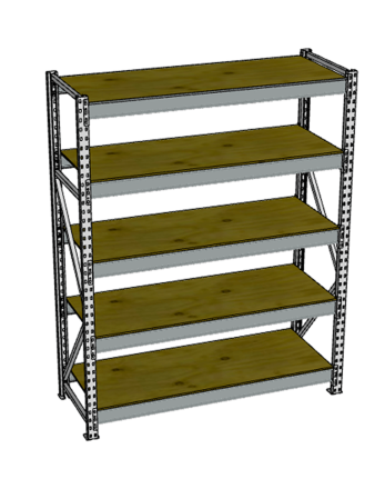 Стеллаж грузовой СГР 2000x1500x1000 5 полок (фанера)