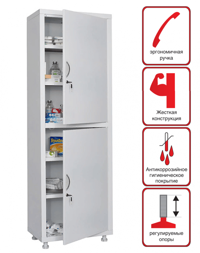 Медицинский шкаф HILFE МД 1 1760/SS 