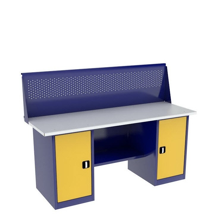 Верстак двухтумбовый ВП-5/1,9 с экраном  Верстак двухтумбовый ВП-5/1,9 с экраном