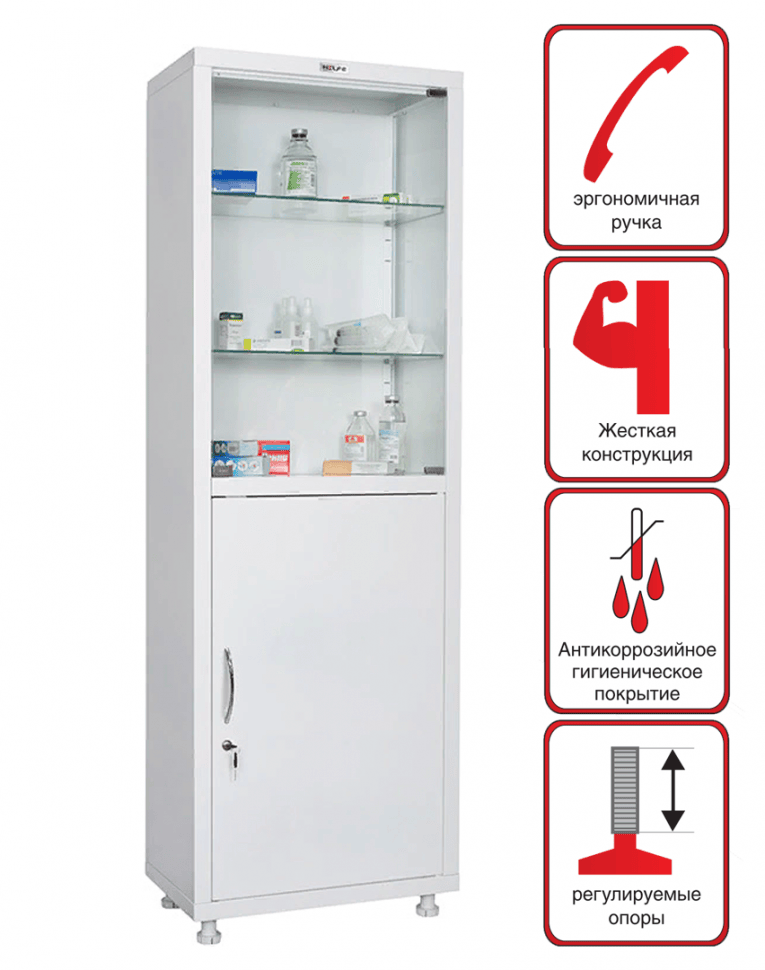 Медицинский шкаф HILFE МД 1 1760/SG Медицинский шкаф HILFE МД 1 1760/SG