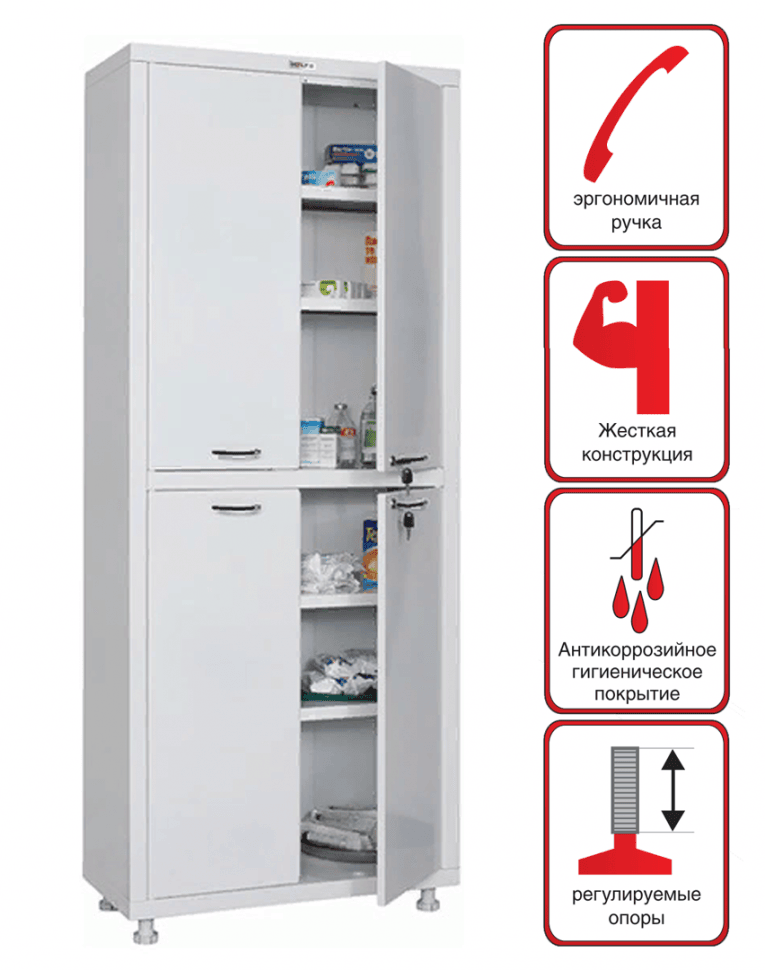 Медицинский шкаф HILFE МД 2 1670/SS Медицинский шкаф HILFE МД 2 1670/SS