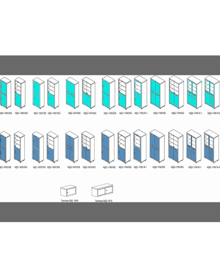 Медицинский шкаф HILFE МД 2 1670/SG Медицинский шкаф HILFE МД 2 1670/SG