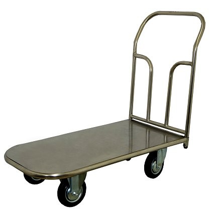 Платформенная тележка ТП НЖ 2 (г/п 300 кг, 900x600 мм, колеса черная резина 125 мм, нержавеющая сталь) 