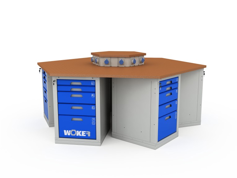 Верстак шеститумбовый WOKER PRO 6005.2500 