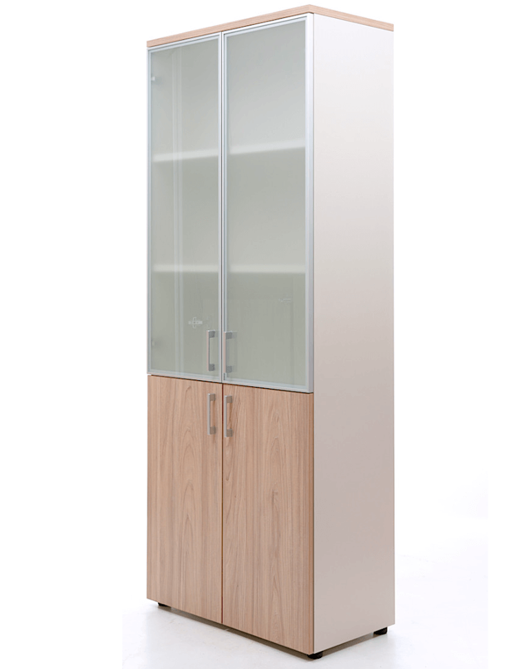 Шкаф NW 2080/2G со стеклом вяз натуральный/бежевый 