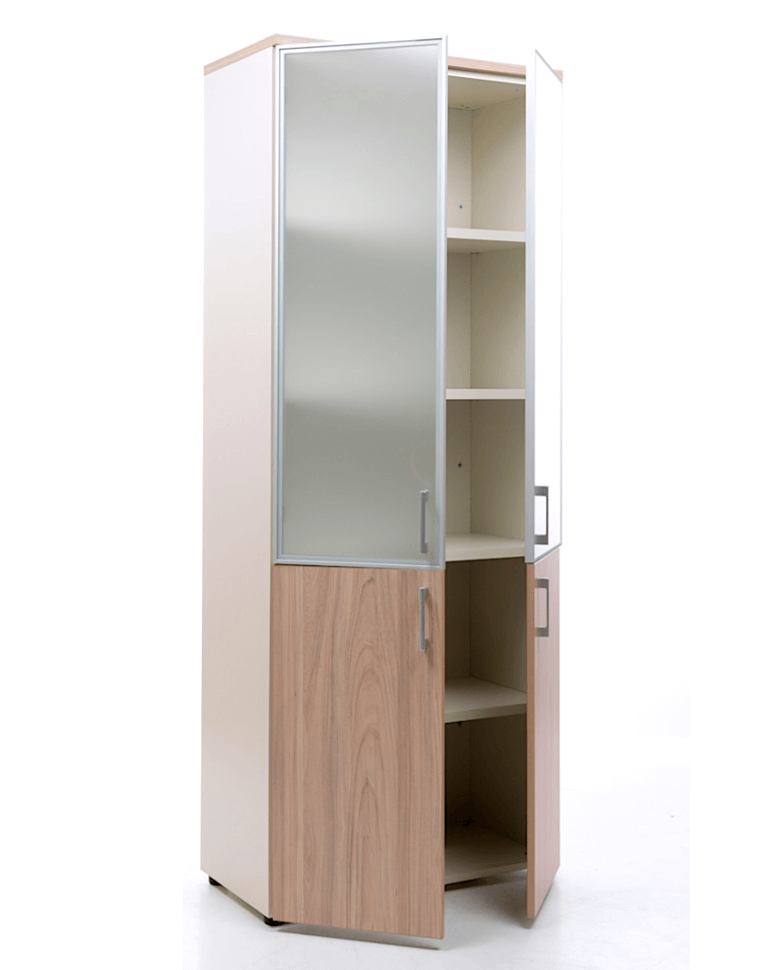 Шкаф NW 2080/2G со стеклом вяз натуральный/бежевый 