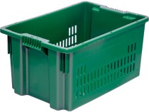 Ящик 600х400х300 дно сплошное, стенки перфорированные цв. зелёный Ящик 600х400х300 дно сплошное, стенки перфорированные цв. зелёный