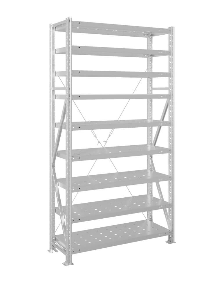 Стеллаж MS U 3000x700x400 9 полок (200 кг, перф) 