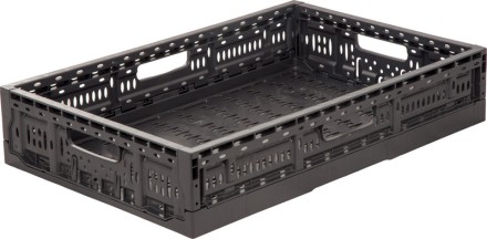Ящик складной 600х400х115 перфорированный темно-серый