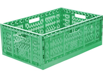 Ящик складной 600х400х220 перфорированный зеленый