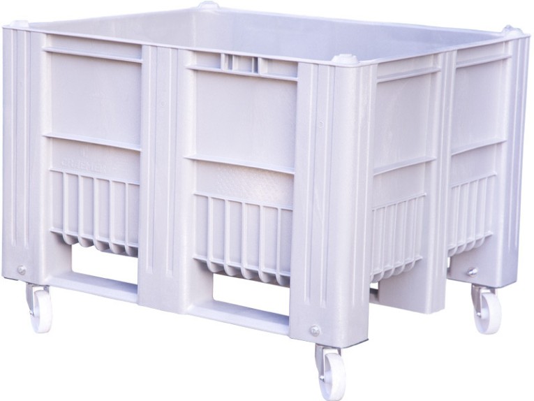 BoxPallet 1200x1000x900 мм сплошной на колесах серый 