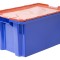 Ящик 600х400х300 Safe PRO сплошной цв. синий с оранжевой крышкой