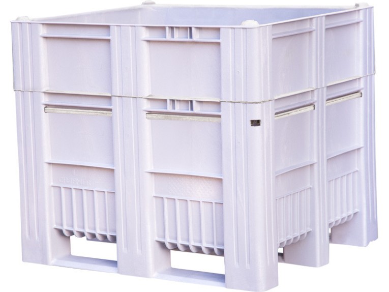 BoxPallet 1200x1000x1035 мм сплошной на полозьях серый 