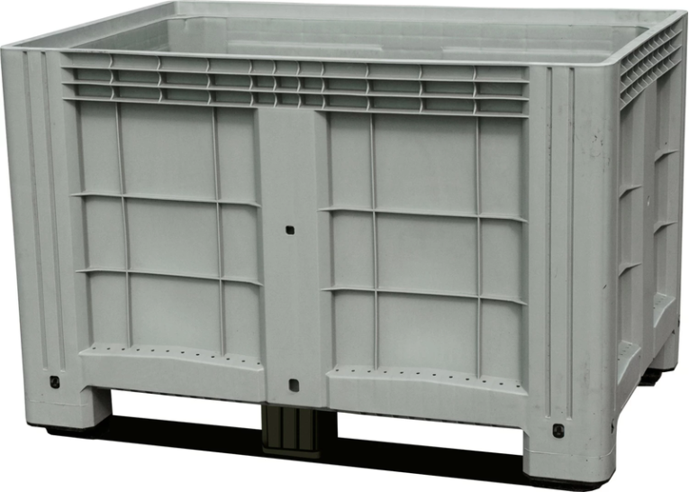 Контейнер 1200х800х800 мм сплошной серый на полозьях  Контейнер 1200х800х800 мм сплошной серый на полозьях