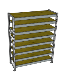Стеллаж грузовой СГР 3000x1800x500 8 полок (фанера)
