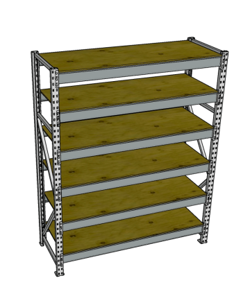 Стеллаж грузовой СГР 2000x2100x500 6 полок (фанера)