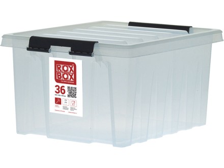 Контейнер Rox Box Original 36 (500х390х250 мм с крышкой и клипсами прозрачный)