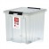 Контейнер Rox Box Original 50 (500х390х390 мм с крышкой и клипсами, на роликах, прозрачный) 