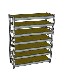 Стеллаж грузовой СГР 2000x900x500 7 полок (фанера)