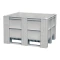 BoxPallet 1200х1000х740 мм сплошной на 3-х полозьях серый