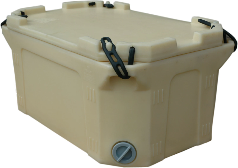 Контейнер 790х490х400 мм бежевый с крышкой 