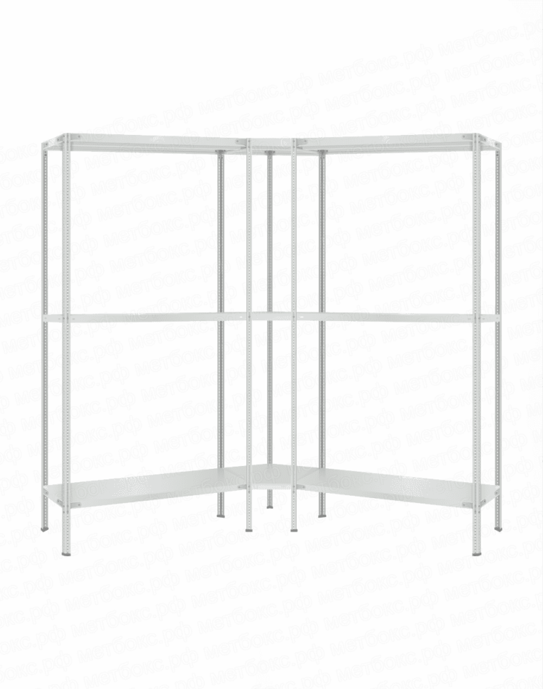 Стеллаж угловой 2000х1500х1500 (3 яруса глубиной 300мм) 