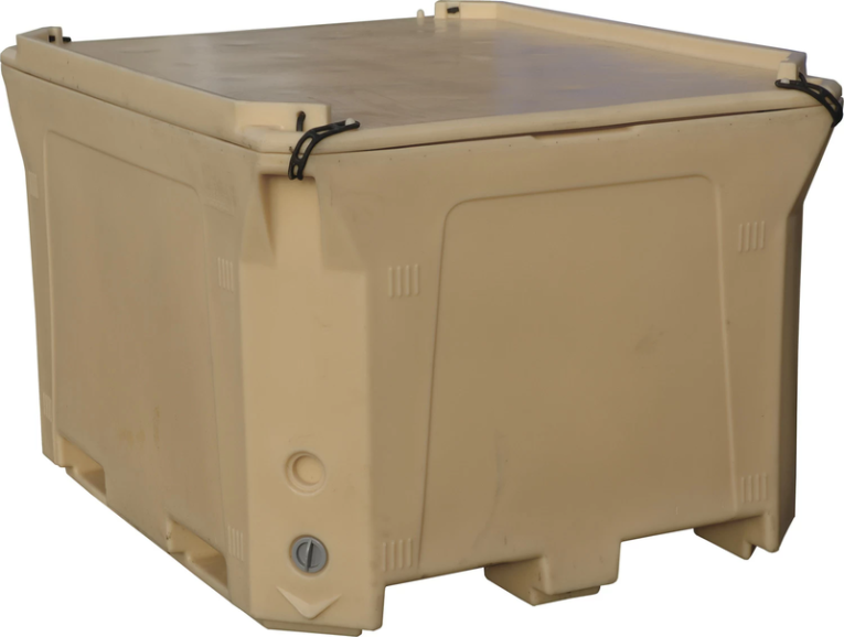 Контейнер 1470х1180х965 мм бежевый с крышкой 