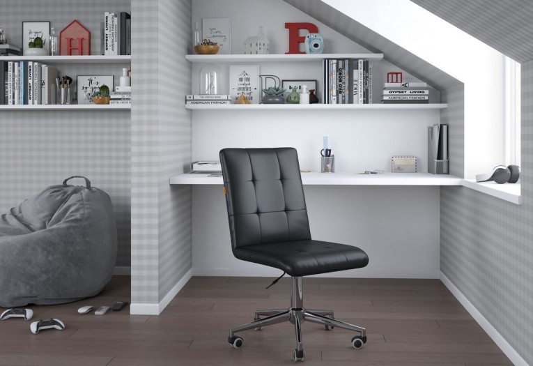 Офисное кресло Chairman 030 Россия экопремиум черный, хром, без подлокотников Офисное кресло Chairman 030 Россия экопремиум черный, хром, без подлокотников