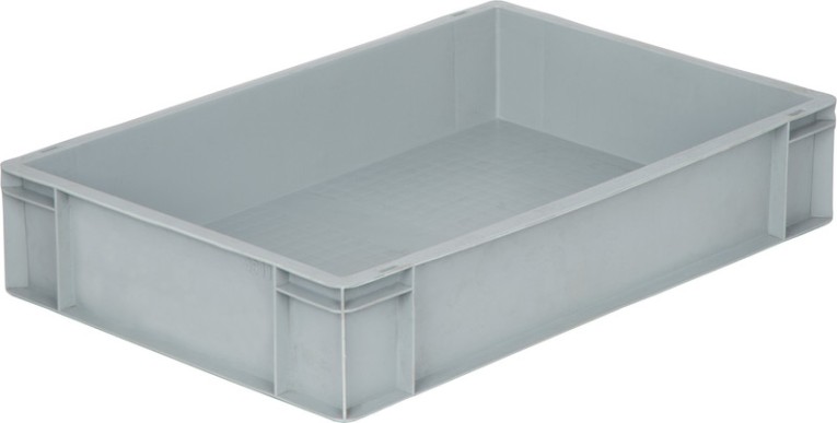 Ящик 600х400х120 сплошной, без ручек, дно с усилением, серый B-4611  Ящик 600х400х120 сплошной, без ручек, дно с усилением, серый B-4611