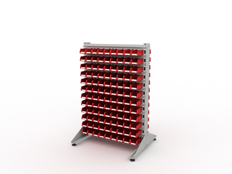 Стеллаж для пластиковых лотков SORTEX двухсторонний 1500x1000x800.01 Стеллаж для пластиковых лотков SORTEX двухсторонний 1500x1000x800.01