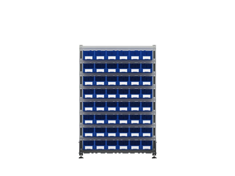 Стеллаж для пластиковых лотков SORTEX двухсторонний 1500x1000x800.02  Стеллаж для пластиковых лотков SORTEX двухсторонний 1500x1000x800.02