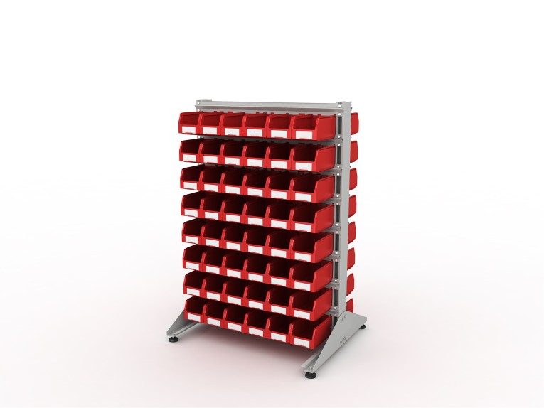 Стеллаж для пластиковых лотков SORTEX двухсторонний 1500x1000x800.02  Стеллаж для пластиковых лотков SORTEX двухсторонний 1500x1000x800.02