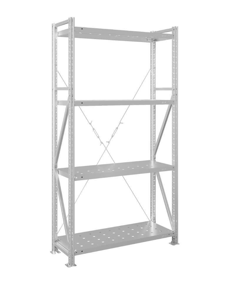 Стеллаж MS U 2500x700x800 4 полки (300 кг, перф) 