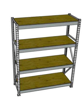 Стеллаж грузовой СГР 2500x2100x400 4 полки (фанера)