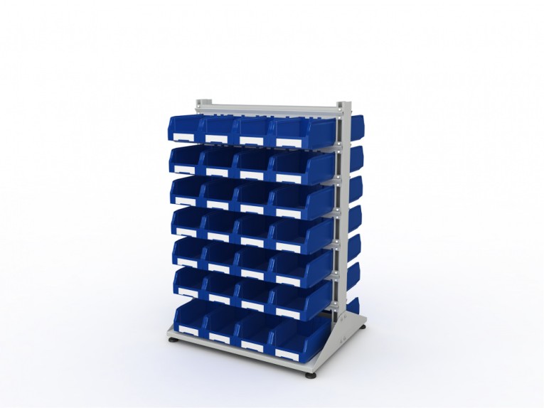 Стеллаж для пластиковых лотков SORTEX двухсторонний 1500x1000x800.03  Стеллаж для пластиковых лотков SORTEX двухсторонний 1500x1000x800.03