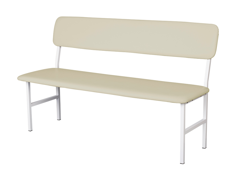 Банкетка медицинская со спинкой МД БС (слоновая кость) 