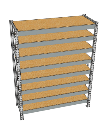 Стеллаж грузовой СГР 2000x2100x600 8 полок (ДСП)