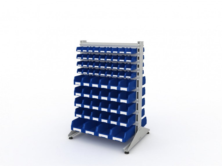 Стеллаж для пластиковых лотков SORTEX двухсторонний 1500x1000x800.05 