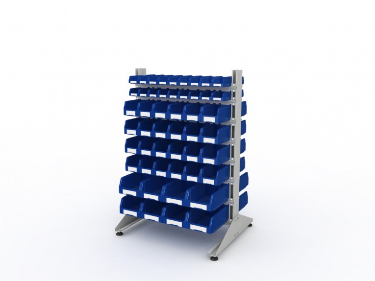 Стеллаж для пластиковых лотков SORTEX двухсторонний 1500x1000x800.06  Стеллаж для пластиковых лотков SORTEX двухсторонний 1500x1000x800.06