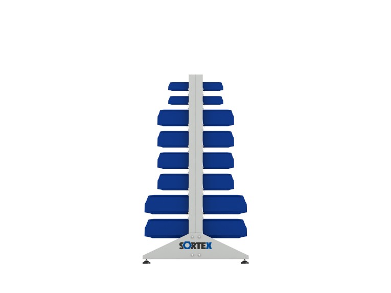 Стеллаж для пластиковых лотков SORTEX двухсторонний 1500x1000x800.06  Стеллаж для пластиковых лотков SORTEX двухсторонний 1500x1000x800.06