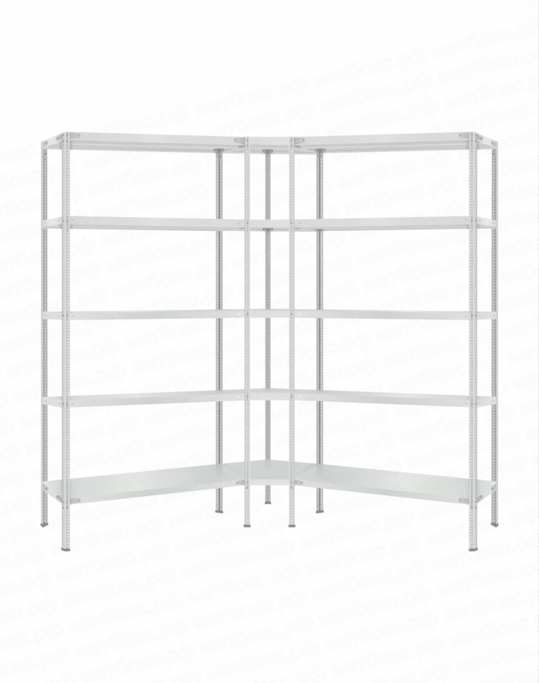 Стеллаж угловой 2000х1800х1800 (5 ярусов глубиной 600мм) 