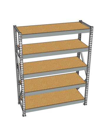 Стеллаж грузовой СГР 2500x2100x1000 5 полок (ДСП)