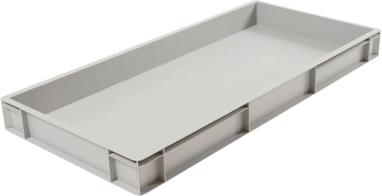 Ящик 1000х400х120 сплошной, без ручек, дно с усилением, серый B-4011  Ящик 1000х400х120 сплошной, без ручек, дно с усилением, серый B-4011