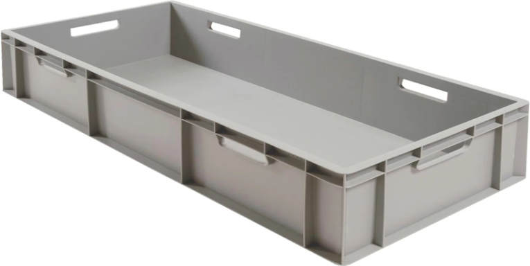 Ящик 1000х400х230 сплошной, с ручками, дно с усилением, серый B-4022  Ящик 1000х400х230 сплошной, с ручками, дно с усилением, серый B-4022