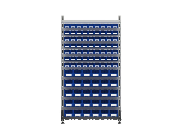 Стеллаж для пластиковых лотков SORTEX двухсторонний 1800x1000x800.04 Стеллаж для пластиковых лотков SORTEX двухсторонний 1800x1000x800.04