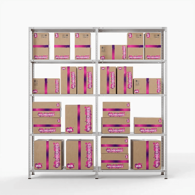 Стеллаж ПВЗ Wildberries 2000х2000х400 5 полок Стеллаж ПВЗ Wildberries 2000х2000х400 5 полок
