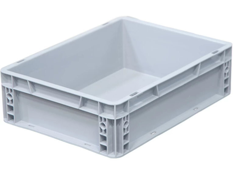 Ящик 400х300х120 сплошной, усиленное дно, цв. серый 