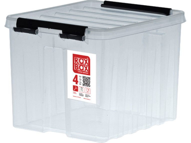 Контейнер Rox Box Original 4 (210х170х175 мм с крышкой и клипсами прозрачный) 